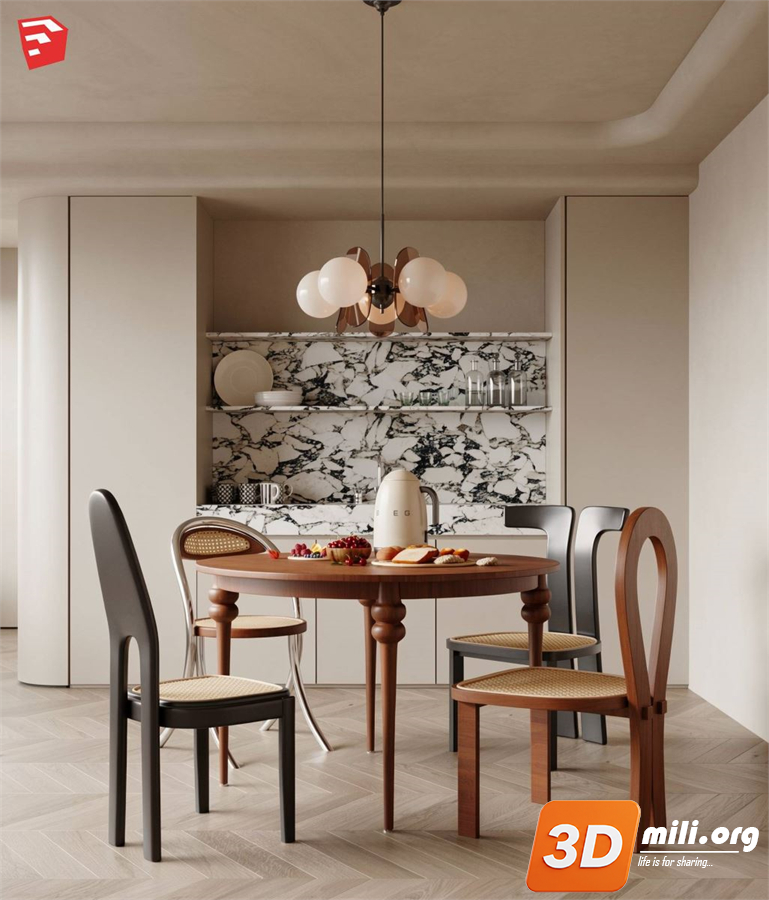 Dining Table Set Skp Files
